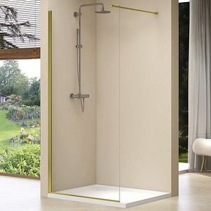 Paravan dus walk-in BELFORM Fortuna 27GL5002, aluminiu, sticla securizata transparenta, 70 x 200 cm, auriu