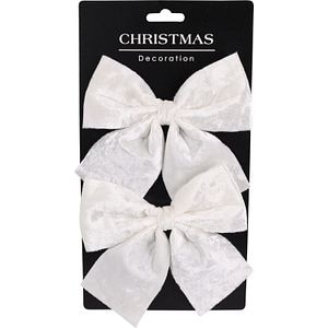 Set 2 fundite, catifea, 26 cm, alb