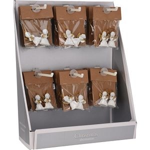 Decoratiune Craciun, model inger, 5 cm, alb, 2 bucati