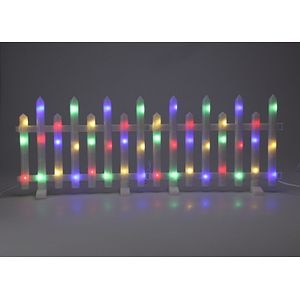 Decoratiune luminoasa, model gard, 40 x 8 x 34 cm, multicolor