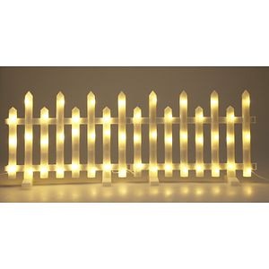 Decoratiune luminoasa, model gard, 36 cm, alb cald