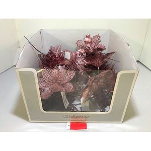 Decoratiune floare, 21cm, roz-visiniu