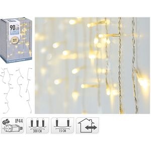 Instalatie de Craciun, 90 LED, 3 m, iluminare alb cald