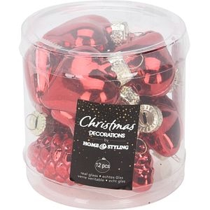 Set globuri brad Home&Styling, 12 bucati, rosu