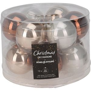 Set globuri de Craciun, 5 cm, 12 bucati, multicolor