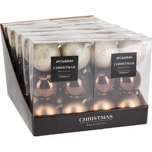 Set globuri brad , 6 bucati, amber