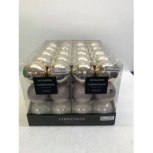 Set globuri brad, 6 bucati, crem