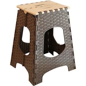 Taburet pliabil, plastic, maro