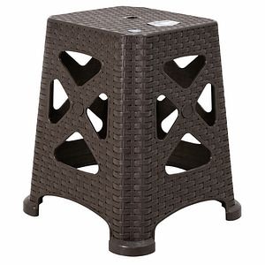 Scaun terasa King, plastic, 43 x 43 x 46 cm, maro