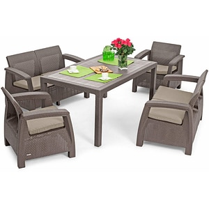 Set mobilier gradina Keter, 5 piese, perne, gri