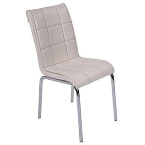 Scaun bucatarie Peddo, piele ecologica, 46 x 48 x 98 cm, alb