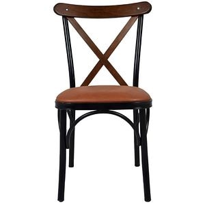 Scaun bucatarie Tonet, piele ecologica, 46 x 48 x 98 cm, maro