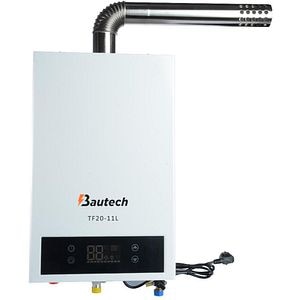 Instant apa calda pe gaz BAUTECH 129-156, gaz natural, 11l/min, aprindere electronica, alb