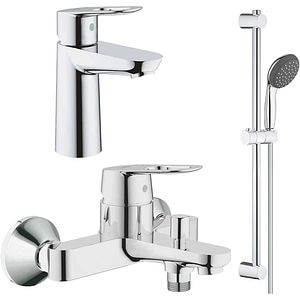 Set baie 3 in 1 GROHE Start Loop, baterie lavoar, baterie cada/dus, set de dus, alama, crom