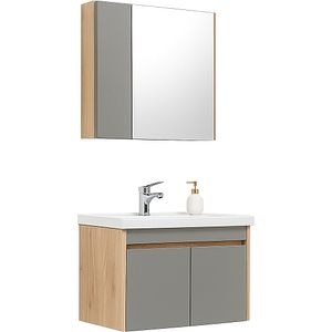 Set mobilier baie WOODART Eve, 2 piese, 65cm, maro-gri