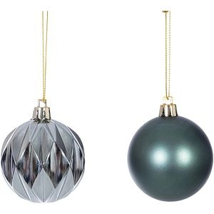 Set globuri, 6 cm, albastru deschid si argintiu, 8 bucati