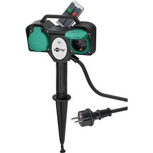 Prelungitor GOOBAY EXTS-2S2M-GARD/RC-G, 2 prize, 3680W, IP44, 2m, verde