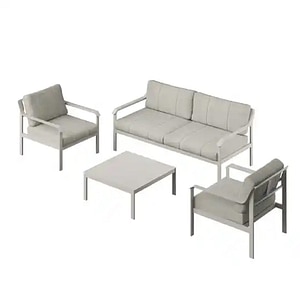 Set mobilier gradina GOODHOME Santacruz Peyote 101483106, 4 piese, gri