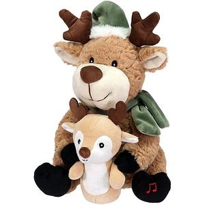 Ren cu pui interactiv cu sunete, 30 cm, maro