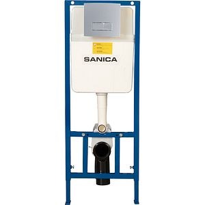 Set rezervor WC incastrat Sanica, 110 cm, 3-6 l, clapeta dual flush, crom
