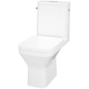Set vas WC GoodHome Teesta, ceramica, evacuare orizontala, rezervor 3-4.5 l, Capac SoftClose, alb