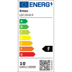 Set 3 becuri LED, E 27, 10 W, 950 lm, 4000 K • Entac