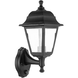 Lampa exterioara de perete, E27, negru senzor ip44