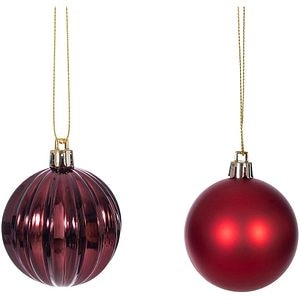 Set globuri de Craciun, 8 bucati, 6 cm, rosu