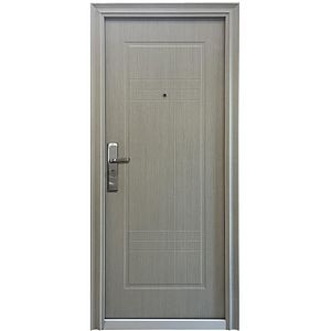 Usa de intrare pentru apartament Lines, fara geam, dreapta, otel, 88 x 205 cm, bej