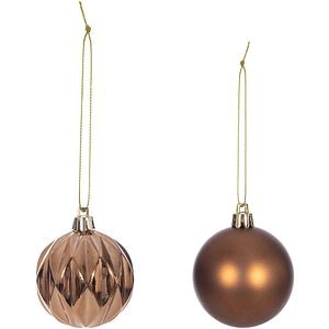 Set globuri de Craciun, 8 bucati, 6 cm, ginger