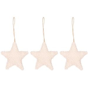 Set ornamente de Craciun, 3 bucati, 9.7 cm, crem