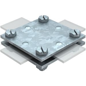 Clema legatura platbanda cruce OBO, 40 x 40mm, otel