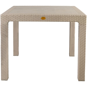 Masa terasa Outdoor Living, plastic, 90 x 90 cm, maro deschis