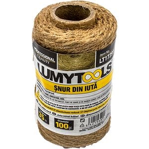 Snur LUMY TOOLS, iuta, 35 m, 100 g, bej