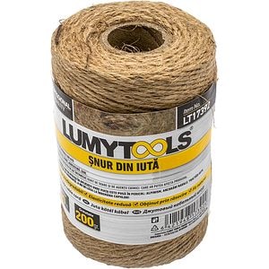 Snur LUMY TOOLS, iuta, 70 m, 200 g, bej