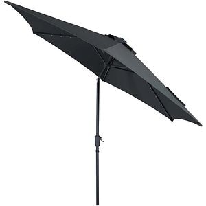 Umbrela gradina inclinabila GOODHOME Ottery, 3 m, D290 cm, UPF30, deschidere tip manivela, aluminiu si poliester, negru