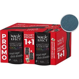 Pachet 1 plus 1 Vopsea cu efect de dune de nisip Magic Effect, pensula inclusa, albastru, 0.9L