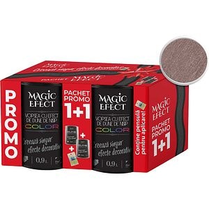 Pachet 1 plus 1 Vopsea cu efect de dune de nisip Magic Effect, pensula inclusa, maro deschis, 0.9L