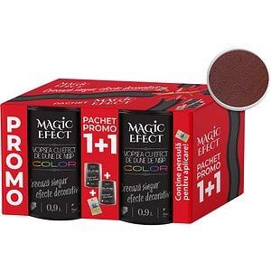 Pachet 1 plus 1 Vopsea cu efect de dune de nisip Magic Effect, pensula inclusa, maro nisip africa, 0.9L