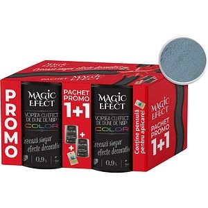 Pachet 1 plus 1 Vopsea cu efect de dune de nisip Magic Effect, pensula inclusa, albastru saphire sky, 0.9L