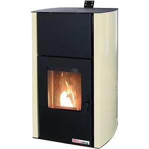 Termosemineu pe peleti FORNELLO Fiama Confort Ivory, 18 kW, 52 x 53 x 95 cm, negru-crem