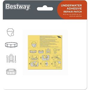 Set 10 petice autoadezive Bestway, pentru reparatii gonflabile, 6.5 x 6.5 cm