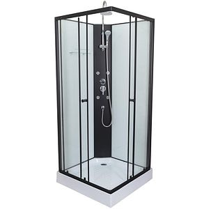 Cabina de dus cu hidromasaj SANOTECHNIK Stil PS18B, 90 x 90 x 225 cm, sticla securizata 4mm, profil negru