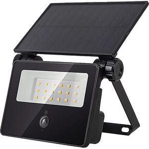 Proiector LED cu panou solar si senzor de miscare AVIDE, 4W, 400lm, negru