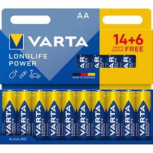 Baterii VARTA Long Life Power, AA, 1.5V, 20 bucati