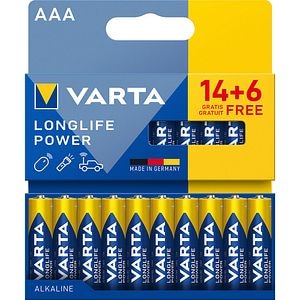 Baterii VARTA Long Life Power, AAA, 1.5V, 20 bucati