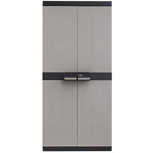 Dulap GOODHOME Links, plastic, 89 x 54 x 190 cm, gri-negru