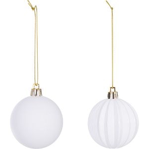 Set globuri de Craciun, 8 bucati, 6 cm, alb