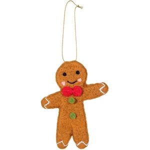 Decoratiune brad Om de turta dulce, 11 cm, maro