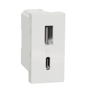 Priza USB 1m tip A + C (15W) alb